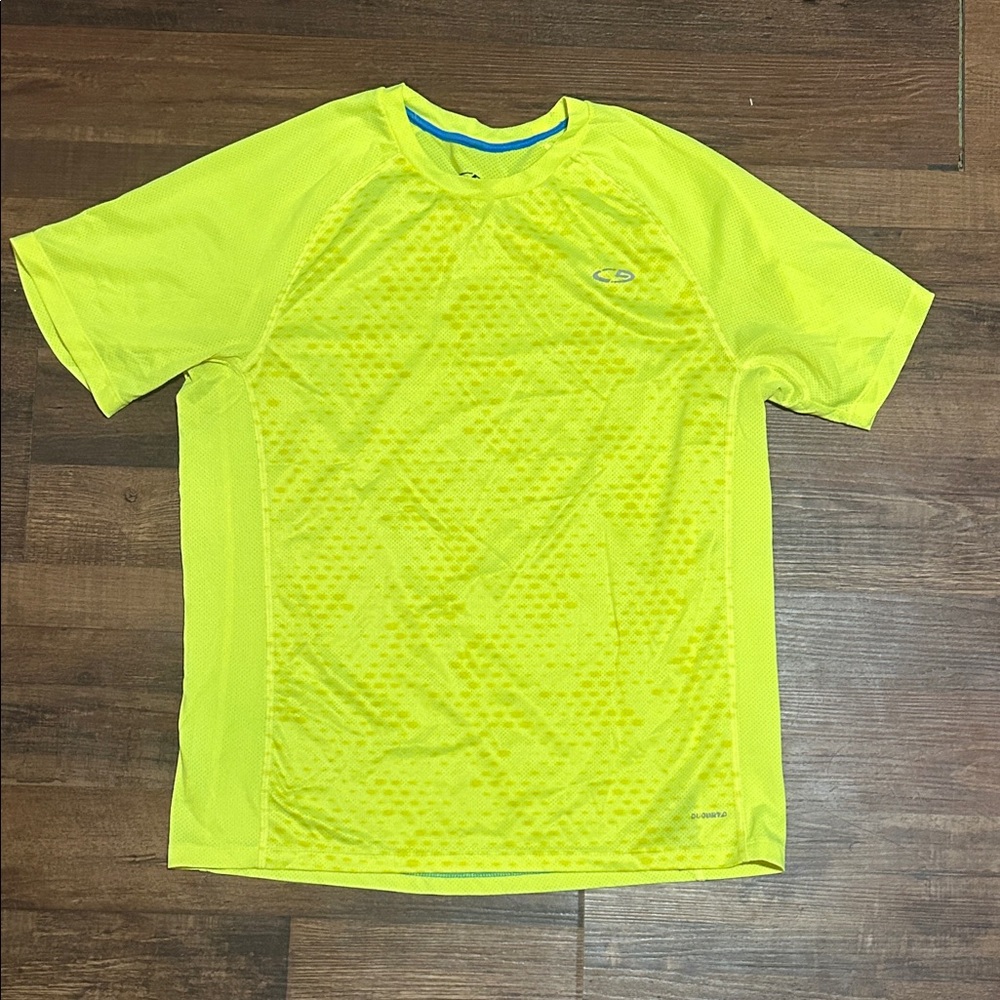 Champion DuoDry Men's Neon Yellow Athletic Shirt - Medium